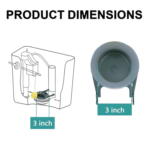 3 Inch Toilet Flapper Replacement Compatible with American Standard 7381043-400.0070A, Fit 1.28 gpf Toilet with Stainless Chain and Float, Green by OasisFlow - Used condition - Image 2