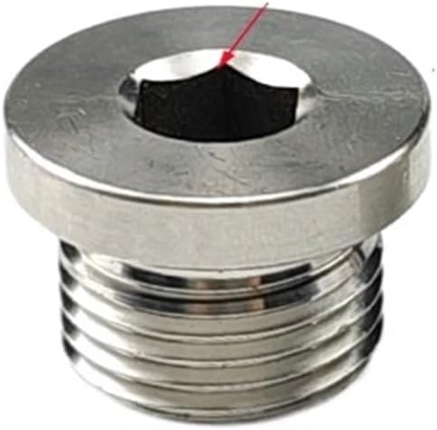 10-Piece Set of Brass hex Socket Plugs with Sealing Ring 1/8 1/4 3/8 1/2 3/4 External Thread Pneumatic Plug end Cap(Stainless04)