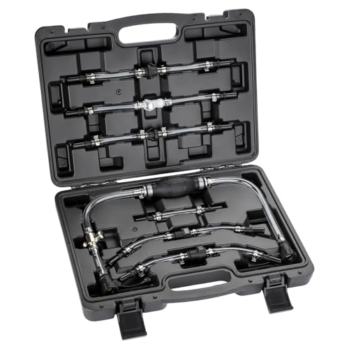 GEARCELL Diesel Priming and Bleeding Kit, 7 Pcs Universal Car Diesel Fuel Hand Priming Primer Bleeding Kit Fuel Male And Female Fittings with Storage Case