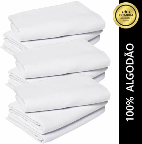 Kit 20 Panos de Chão Extra Grande Grosso saco 50x80cm Premium (Branco) (20)
