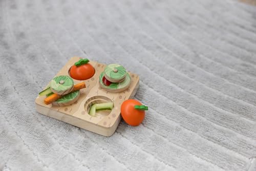 Kerbl Pet Denk- und Lernspielzeug Veggie, 15x15x6 cm, Kaninchenspielzeug, Hasenspielzeug, Nagerspielzeug, Holz, Kaninchen, Hasen