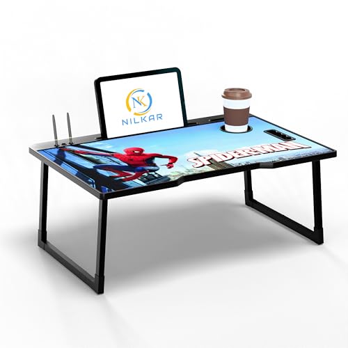 Image of Smart Multipurpose Foldable Laptop Table with Cup Holder, Study Table, Bed Table, Breakfast Table, Foldable and Portable /Ergonomic & Rounded Edges /Non-Slip Legs (SP)