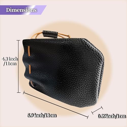 Jewssi Men's Faux Leather Drawstring Pouch Small Car Holder Bag Medieval Coin Money Dice Wallet. (Black)2