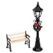 balacoo 2Pcs di Natale della Lampada di Via della E Parco Panchina Mini Luce di Via in Miniatura Modello di Casa delle Bambole di Natale Villaggio Pathway Lanterna Post Fata Accessori per