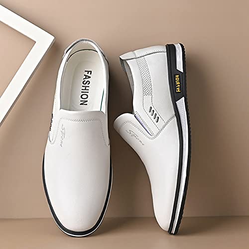 Men's Leather Fashion Loafers Casual Slip-on Round Toe Breathable Business Dress Shoes for Driving Walking2