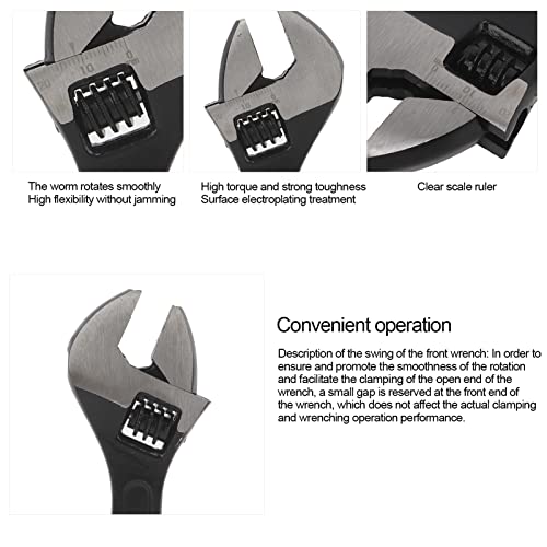 Yctze Jaw Adjustable Wrench, 45 Steel Larger Knurl Hanging Hole Crescent Wrenches for Home Industrial (8 inches) - Image 2