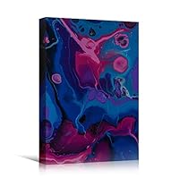 Canvas Wall Art Liquid Abstract Colorful Decorative Elements Mixed Media Multicolor Swirly - 12x18 inches