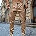 Sinzelimin Men Cargo Pants Jogger Workout Trouser Fashion Solid Color Drawstring Elastic Waist Loose Comfy Wide Leg Sweatpant Khaki XX-Large