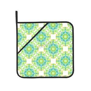 Oven Mitts and Pot Holders Set Geometry Patterns Non-Slip Heat Resistant Oven Mitts and Potholder for Cooking Baking Grilling BBQ