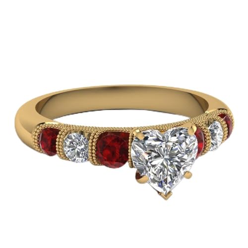Bagues de fiançailles vintage en forme de cœur, le cadeau femme idéal pour un engagement unique