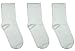 Rambutan Kids Comfort Seam Plain Colour Bamboo School Socks (3 Pack) (13-2, White)