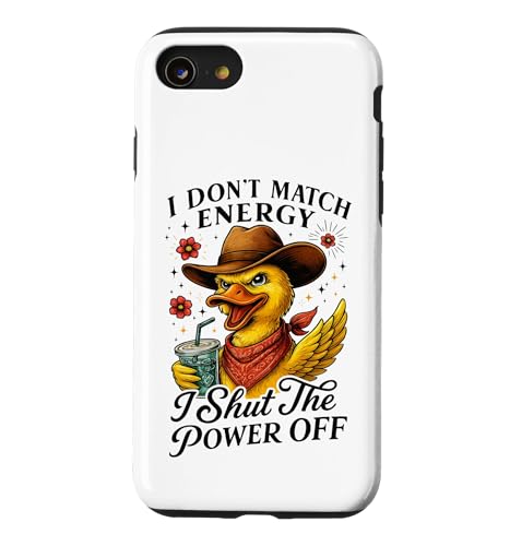 Sassy Duck �J�E�{�[�C�n�b�g I Shut The Power Off �X�}�z�P�[�X iPhone SE (2020) / 7 / 8 �p