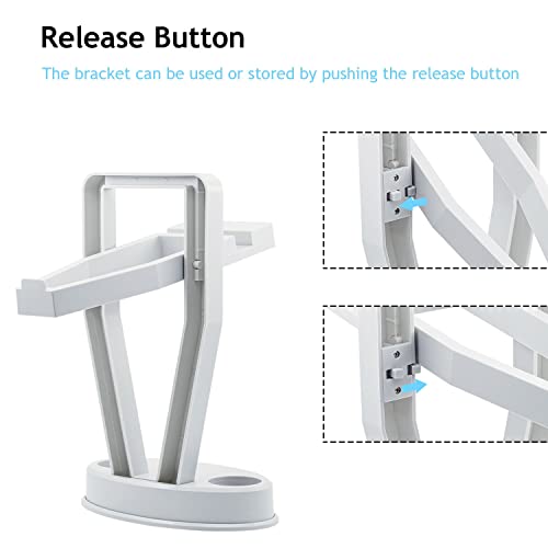 Mcbazel Stand Holder Compatible with Quest 3s/Quest 2/Quest 3/PS VR/Touch Controller, VR Headset Display Stand - Sturdy, Easy Assembly, Non-Slip Base, Space-Saving Design - White - Image 9