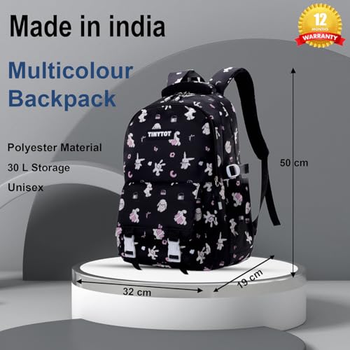 Image of Tinytot 30 Litre Japanese Korean Style School Bag Water-Resistant Laptop & Travel Backpack - Unisex Large 18 Inches Multipurpose Student Backpack for Boys & Girls, Men & Women