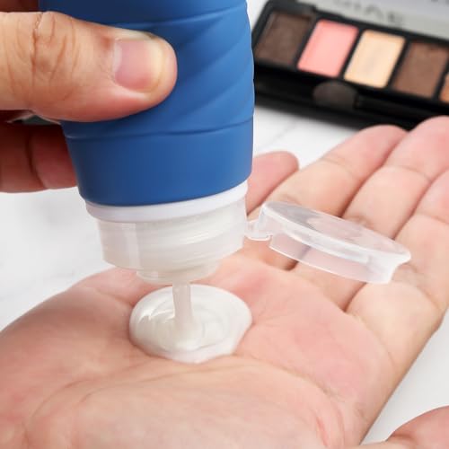 Gemice Travel Bottles for Toiletries, CAA Approved 90ml Silicone Travel Bottles, Leak Proof Squeezable Travel Size Containers, Travel Essentials for Lotion Soap Liquid Shampoo, BPA Free(4 Pack) - Image 8