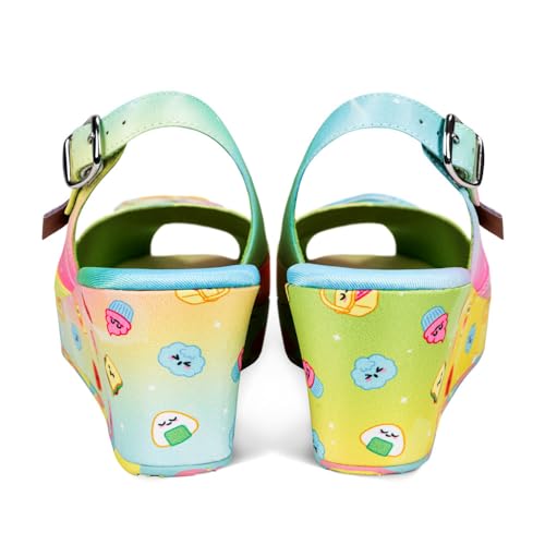 Image of Hot Chocolate Design Funky Women's Peep Toe Wedge Sandals