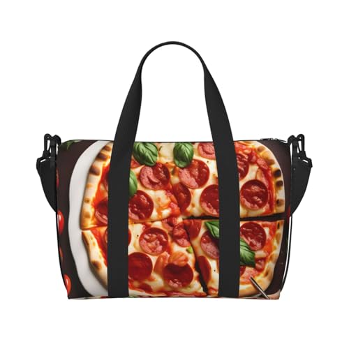 Sac à main pizza étanche pour voyage et gym, fourre-tout tendance week-end homme femme