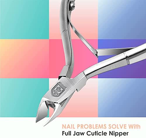 SENBACH Cuticle Cutters Professional Stainless Steel Cuticle Nippers and Nail Skin Remover, Cuticle Trimmer for Manicure and Pedicure Tool Set (Silver)
