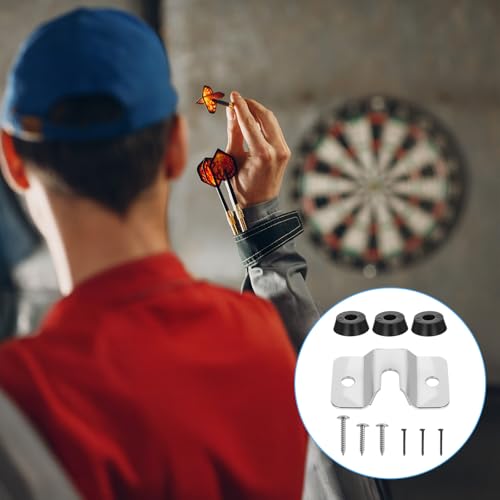 YBEATY 3 Set Tragbares Dartscheibe Halterung Wand Aufhängen Halterung Set mit Schrauben Nägeln Stabilisatoren Dartscheiben Montagehalterungssatz für Die Wand-Dartscheibenhalterung Aufhänger