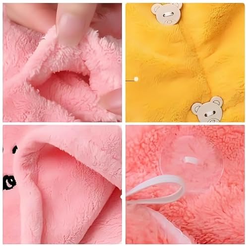 Image of DIVYAM Microfiber Hair Towel Wrap for Women | Quick-Dry Soft Hair Drying Cap with Elastic Loop | Lightweight Magic Head Wrap for Long, Curly & Wet Hair (Multicolor, Set of 2)