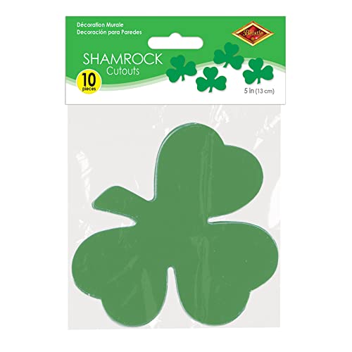 Beistle Green Shamrock Cutouts 10 Piece St Patrick's Day Decorations, Wall Silhouettes #TOP5