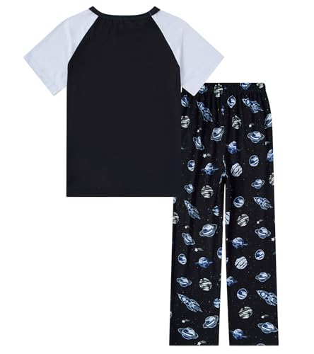 Funnycokid Boys Pajamas Set 2 Piece Short Sleeve Shirt Top Pants with Pockets Size 6-122