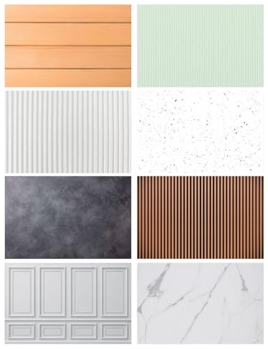 Print Master India Premium Flatlay Tabletop Photography Backdrop Background, Double Sided Waterproof Paper for Food, Small Product Professional Photo Shoot (56x90cm, Pack of 4) 8 Designs (December)