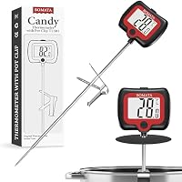 BOMATA 20 cm langer Sonden-Zuckertemperaturmesser mit Topfklammer, drehbarem Display, hochpräzisem Digitalthermometer für Kerzen, Flüssigkeiten, Kochen, Grillen usw