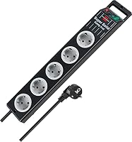 Brennenstuhl Super-Solid Steckdosenleiste 5-Fach (Mehrfachsteckdose mit Schalter und 2,5m Kabel - aus bruchfestem Polycarbonat) schwarz/grau – Ansicht 1