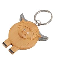 Chave de Vaca Highland, Madeira Fofa de Pendente de Animais Anel para Carteira, Mochila, Férias de Bolsa Apresentam Uma Fivela Robusta, Fácil de Pressionar e Carregar