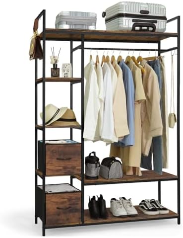 Amazon.com: CAPHAUS 979lbs Capacity Garment Rack for Hanging Clothes, Heavy Duty Open Wardrobe w ...