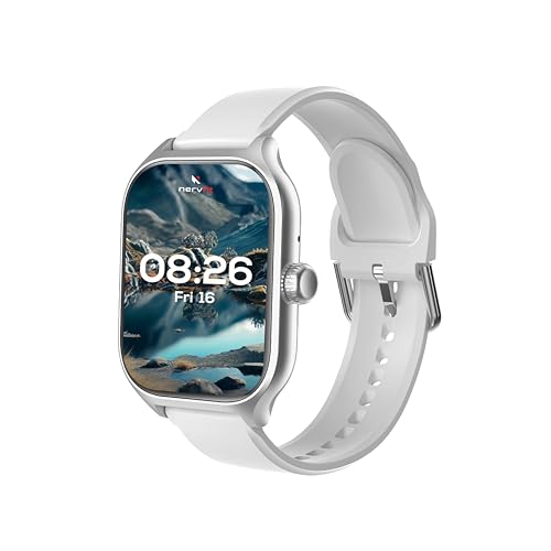 Image of Nervfit Absolute Smart Watch, 2.1 inch Super Large HD Display, Health & Fitness Tracking, AI Assist, Camera Control and More (Cloud Grey, Rectangular)