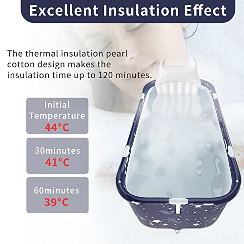 Portable Bathtub For Adult, Foldable Soaking Freestanding Collapsible Tub For Shower, Cold Plunge Tub For Ice Bath,Hot Bath Tub, Spa Bath Tub With Inflatable Pillow,Seat For Bathroom #TOP2