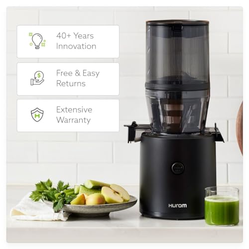 Hurom H320 Cold Press Juicer Machine, Easy to Clean Masticating Slow Juicer, Coarse Strainers, Self-Feeding, Hands Free, Family Size, Quiet Motor, Easy Assembly (Black) by Hurom - Image 2