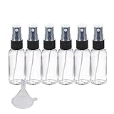  NALATI 6 X 50ml Zerstäuber Durchsichtig Plastik Parfümzerstäuber Leer Sprühflasche+1er Trichter für Reisen