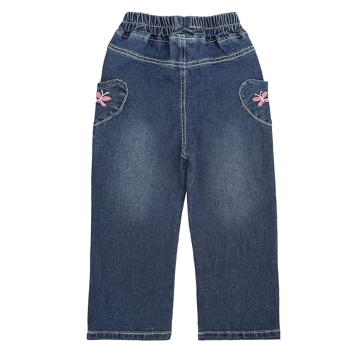 Peacolate 2-12Years Little Big Girls Spring Autumn Embroidered Jeans Pants for Kid2