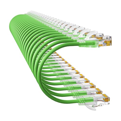 Image of Cat6a Patch Cables 0.5ft (24 Pack) Slim, Cat6 Ethernet Patch Cable Pure Copper, Flexible Cat 6 Patch Cable 550MHZ 10G, Space-Saving Cat 6A Network Cables for Patch Panel, Green