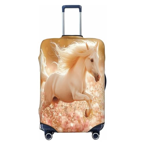Happy White Horse Durable Luggage Cover Suitcase Protector Anti-Scratch Luggage Cover Fits 18-32inch Luggage, Black, L