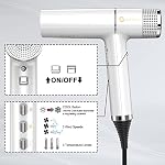Slopehill Séchoir professionnel ionique, 110000 U/min, 2000W | Exclusif moteur sans brosse, microfiltre innovant, technologie active d'oxygène, LED Affichage, design ultra-léger 268g