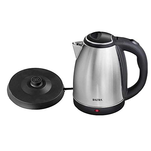 Image of BALTRA Electric Cordless Fast Kettle 1350W | 304 Stainless Steel, Food Grade, Fast Boil, Auto Power Off, Concealed Heating, Heat-Resistant Handle, Travel-Friendly Hot Water Kettle (1.8L Capacity)
