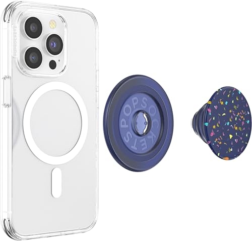 Image of PopSockets Phone Grip for MagSafe, Magnetic Holder, Phone Stand, Navy Blue - French Navy Regrind