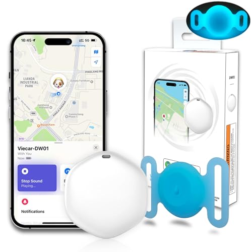 GPS Tracker for Dogs, Mini GPS Cat Tracker, Dog Tracking tag with Holder, No Monthly Fee,Work with Apple Find My(iOS Only),Dog Tracking Device,Anti-Lost,Finder Tag for Vehicles/Pets/Kids/Items (Blue)