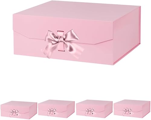 Miniatura 44 de Caja de regalo negra grande, 12 x 8 x 4.5 pulgadas, caja de regalo negra grande con tapa de cierre magnético, caja de propuesta de dama de honor,