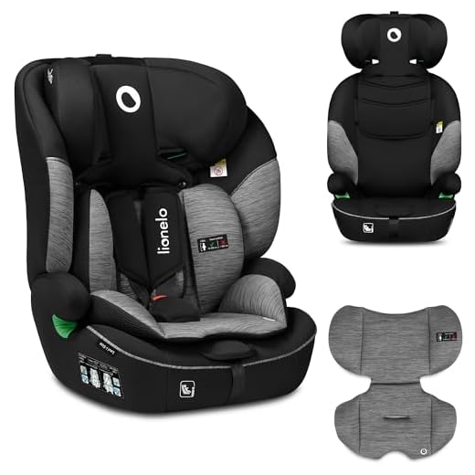 LIONELO LEVI I-SIZE Seggiolino auto per bambini 76-150 cm con l'ultima Norma i-Size R129 Gruppo 1 2 3 Protezione laterale, 10 Livelli di regolazione del poggiatesta, Braccioli, Schienale staccabile