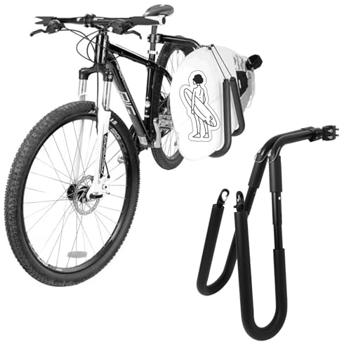 Surfboard Bike Rack,Adjustable Bike Surfboard Carrier Bracket,Fits Short Boards Up to 8 FT,Snowboard Holder for Bicycle