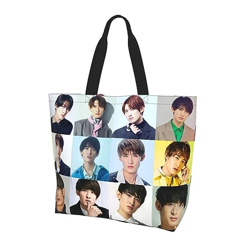 [Safigor] 向井康二 人気 買い物袋 ショルダーバッグ 手提げ袋 収納バッグ レディース トートバッグ 軽量 グッズエコバッグ レディース 帆布 トートバッグ レジ袋 肩掛け エコバッグ 手提げバッグ