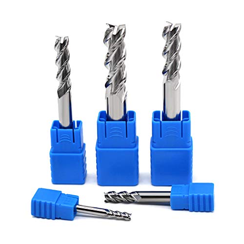 5Pcs HRC50 3Flute End Mill 1mm 1.5mm 2mm 2.5mm 3mm 4mm 5mm 6mm 8mm 10mm 12mm Aluminum Milling Cutter Helix Flat Endmills - (Dimensions: 5Pcs -3F-D10xD10x75L)