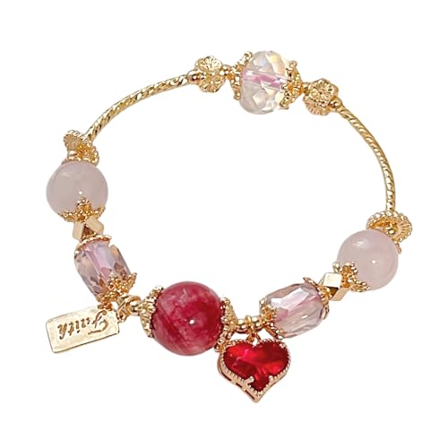 Élastique rouge en amour avec cristal de gentiane, le bijou sentimental unique