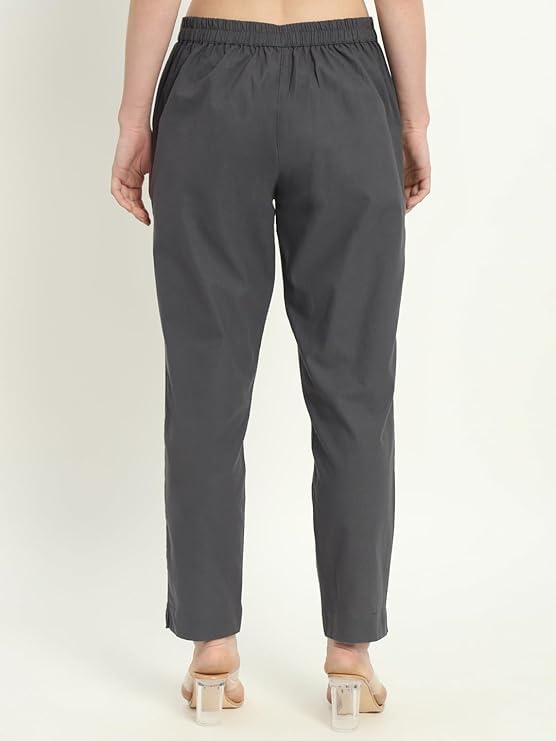 Image of Women's Trousers Pants Formal Office Wear, Pure Cotton Comfortable Pant | Styles Ideal for Professional and Casual Outfits