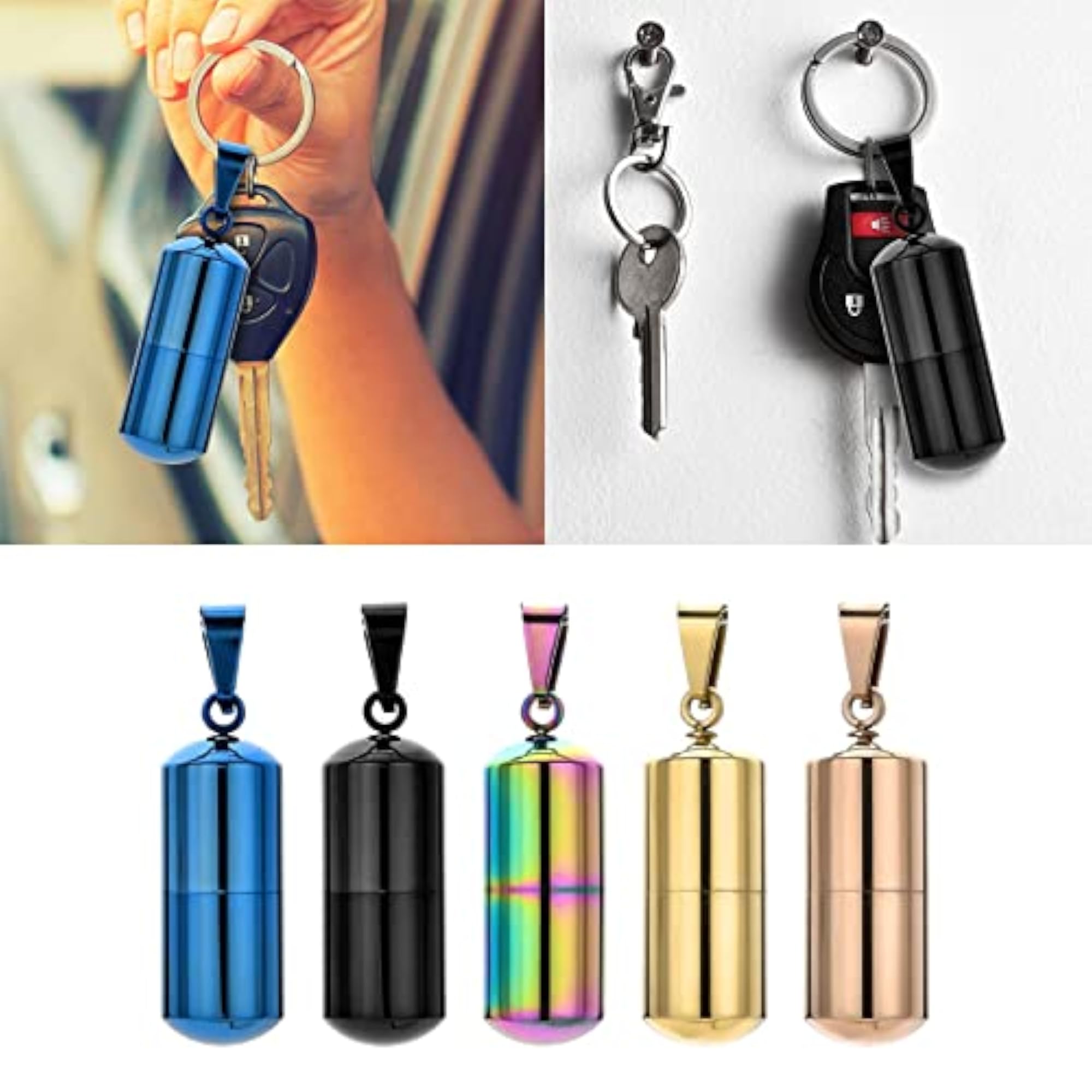 Small Cylinder Ash Necklace Pendant Cremation Urn Holder Charm